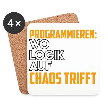 PROGRAMMATION OÙ LA LOGIQUE RENCONTRE LE CHAOS Drôle - Dessous de verre (lot de 4) - blanc - Devant