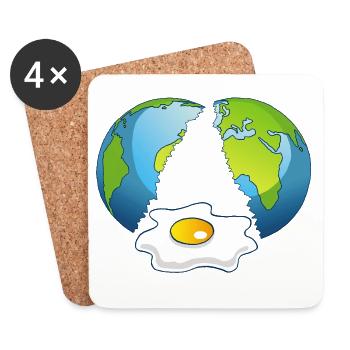 Planet Earth is an egg - Coasters (set of 4) - white - Front