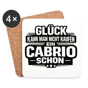 Glück kauft man nicht kaufen ein Cabrio schon - Untersetzer (4er-Set) - Weiß - Vorne