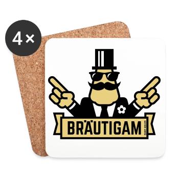Groom Hand Show (Bachelor Party / Bachelor Party / 3C) - Coasters (set of 4) - white - Front