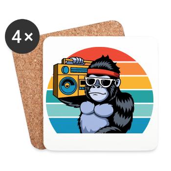 Retro Jungle Vibes for Music & Gorilla Fans - Coasters (set of 4) - white - Front
