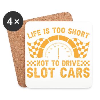 Slot Car Short Life Drive Slot Car Drag Racing - Untersetzer (4er-Set) - Weiß - Vorne