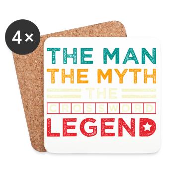 Crossword Legend The Man Myth Design - Untersetzer (4er-Set) - Weiß - Vorne