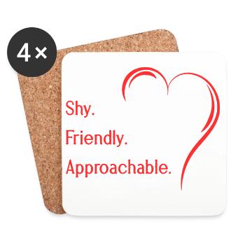 Flirteurs introvertis timides amicaux accessibles - Dessous de verre (lot de 4) - blanc - Devant