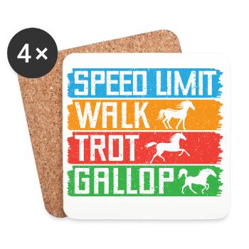 Hobby Horse Rider Walk Trot Gallop English Riding - Untersetzer (4er-Set) - Weiß - Vorne
