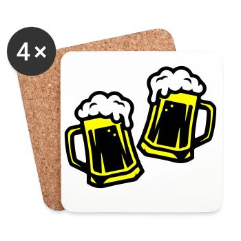 Toasting beer Drinking - Coasters (set of 4) - white - Front