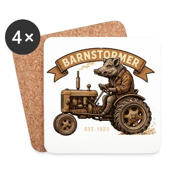  Barnstormer Est 1923 Wildschwein Traktor Fahrer - Untersetzer (4er-Set) - Weiß - Vorne