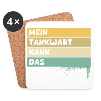 Handwerker Tankwart - Untersetzer (4er-Set) - Weiß - Vorne