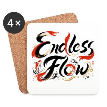Endless Flow | Japanische Zen Kunst - Untersetzer (4er-Set) - Weiß - Vorne