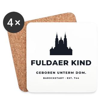 Fuldaer Kind – Domstadt Fulda seit 744 - Untersetzer (4er-Set) - Weiß - Vorne
