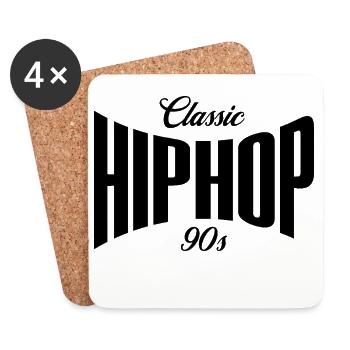 90er-Jahre-Klassiker HipHop - Untersetzer (4er-Set) - Weiß - Vorne