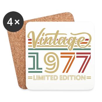 Vintage 1977 Limited Edition Geburtstag Retro - Untersetzer (4er-Set) - Weiß - Vorne
