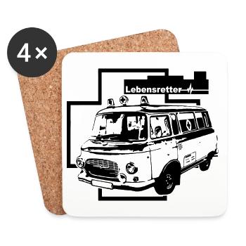Barkas B1000 Krankenwagen - Untersetzer (4er-Set) - Weiß - Vorne