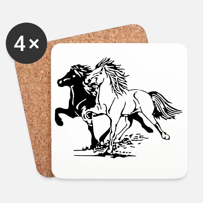 Wild Horses - Coasters (set of 4) - white
