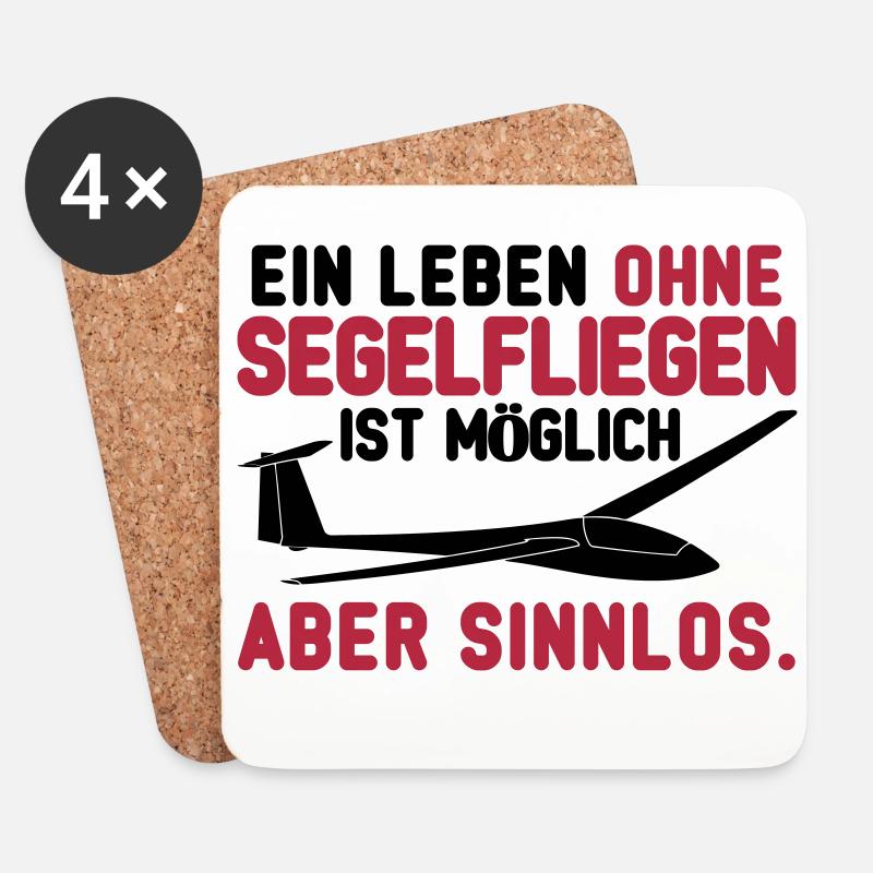 Leben ohne Segelfliegen - Untersetzer (4er-Set) - Weiß