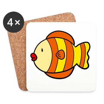 Süsser Fisch - Untersetzer (4er-Set) - Weiß - Vorne