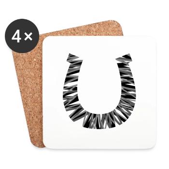 Huffero, Horseshoe No: 021 - Coasters (set of 4) - white - Front