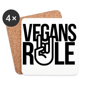 vegans rule - Dessous de verre (lot de 4) - blanc - Devant