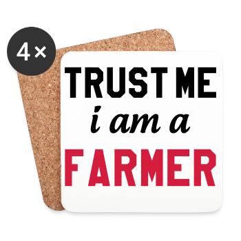 Trust me I am a Farmer - Dessous de verre (lot de 4) - blanc - Devant