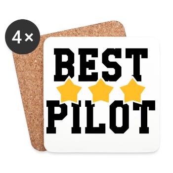 Best Pilot - Dessous de verre (lot de 4) - blanc - Devant