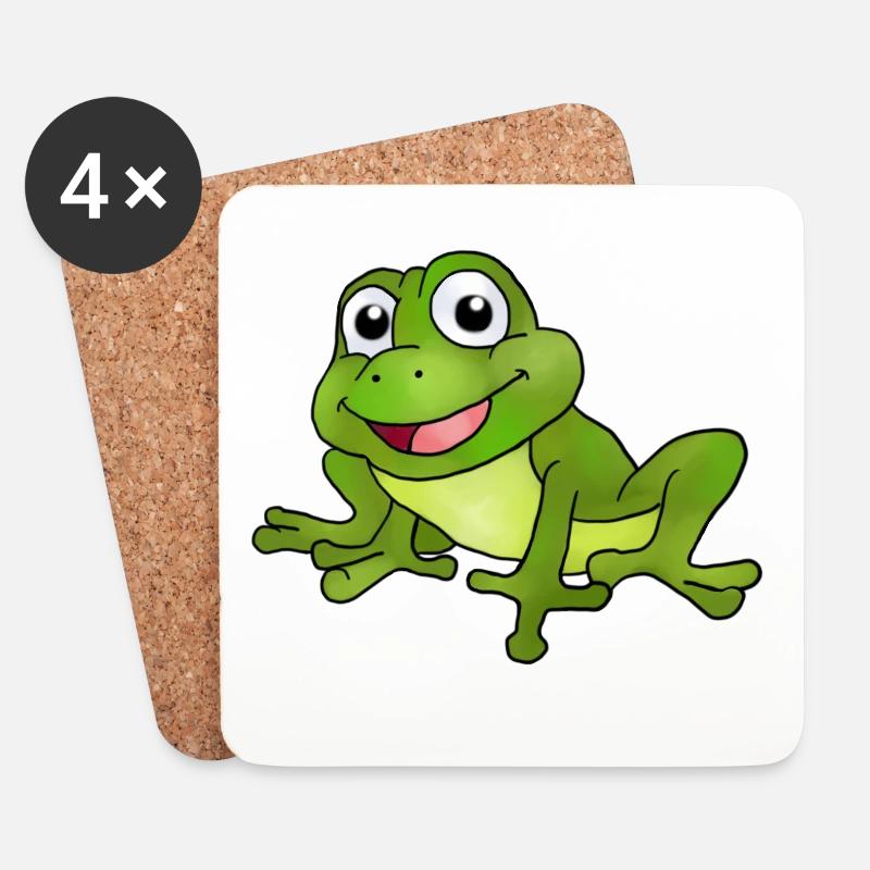 Frosch - Untersetzer (4er-Set) - Weiß