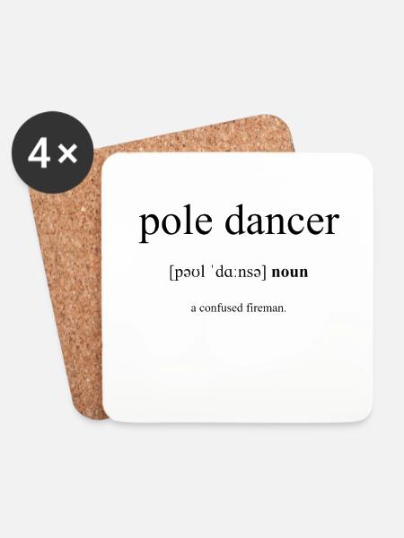 Pole Dancer (Pole-Tänzer/in) Definition Dictionary - Untersetzer (4er-Set) - Weiß