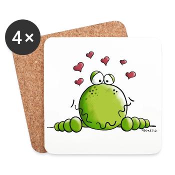 Frog in Love - Coasters (set of 4) - white - Front