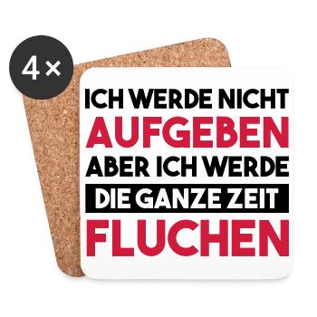 ICH WERDE NICHT AUFGEBEN Geschenk - Untersetzer (4er-Set) - Weiß - Vorne