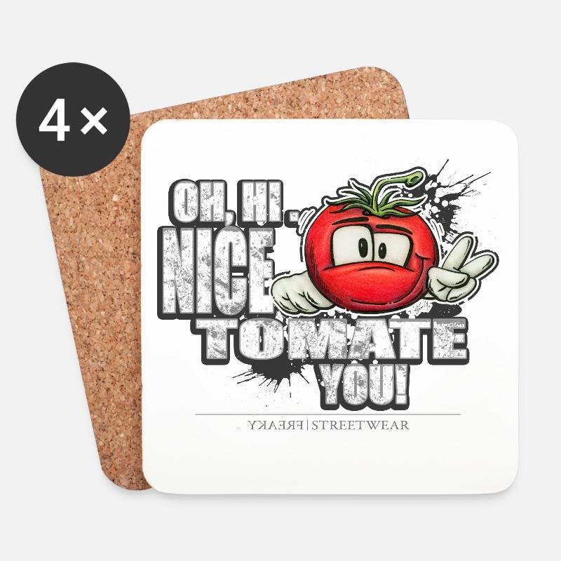 nice tomate you - Untersetzer (4er-Set) - Weiß