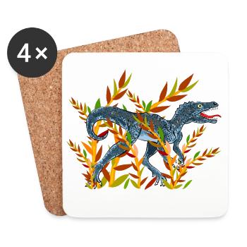 dinosaur - Coasters (set of 4) - white - Front