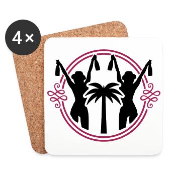 girls party palme frauen urlaub silhouette - Untersetzer (4er-Set) - Weiß - Vorne