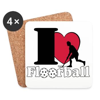 Floorball , Unihockey , Hockey , Fun I love..(25) - Untersetzer (4er-Set) - Weiß - Vorne