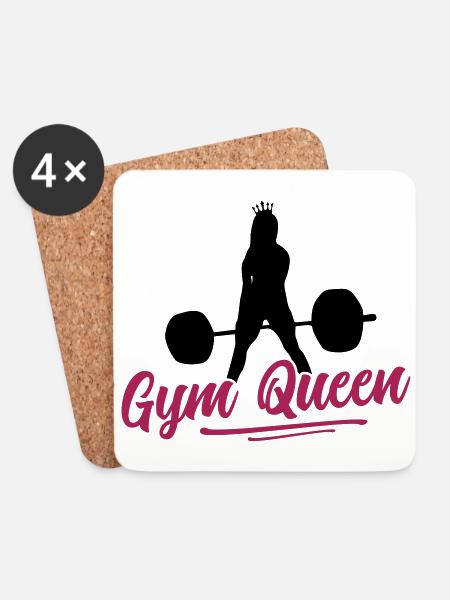 fitness girl gym queen - Untersetzer (4er-Set) - Weiß