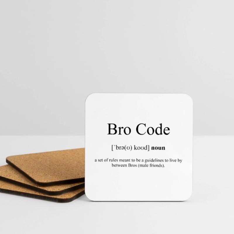 Dictionnaire de définition de code Bro Dessous de verre (lot de 4)