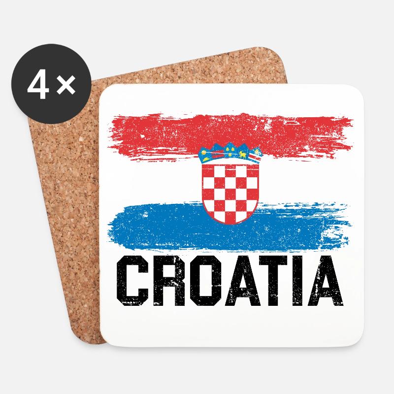 Kroatien Flagge - Untersetzer (4er-Set) - Weiß