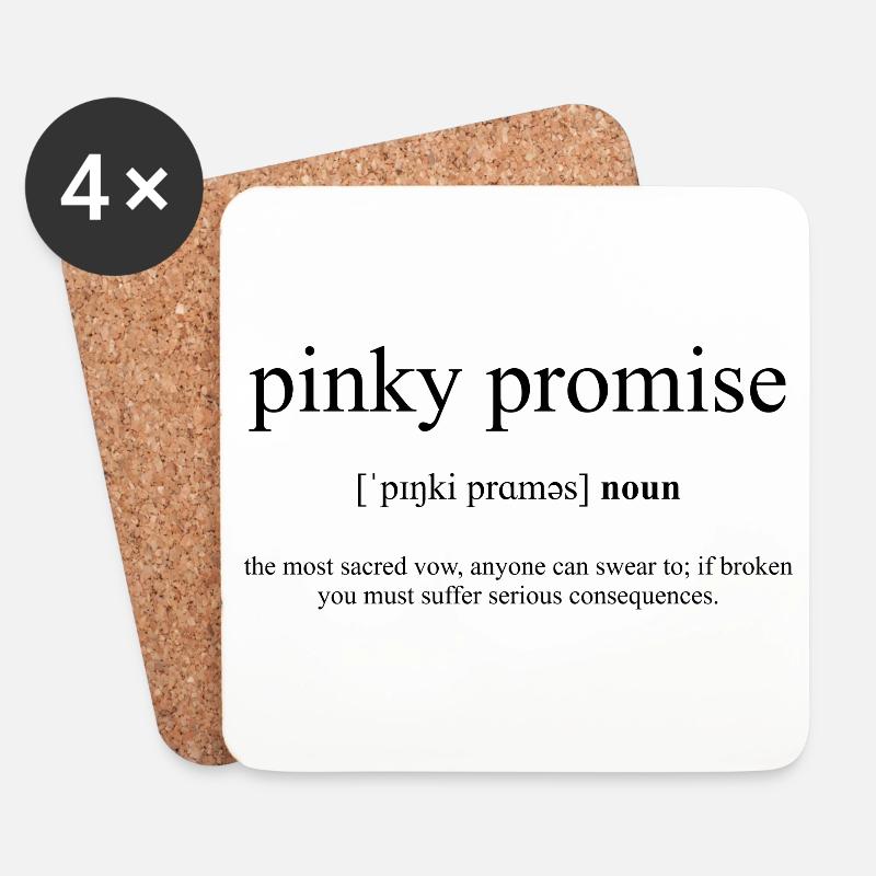 Pinky Promise (Versprechen) Definition Dictionary - Untersetzer (4er-Set) - Weiß