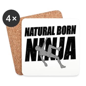 Natural Born Ninja - Coasters (set of 4) - white - Front