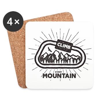 Klettern auf jeden Berg Bergsteigen oder Bouldern - Untersetzer (4er-Set) - Weiß - Vorne