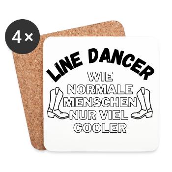 Line Dancer: Wie normale Menschen nur viel cooler - Untersetzer (4er-Set) - Weiß - Vorne