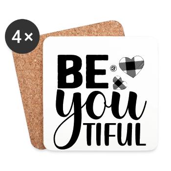 Be you tiful - Coasters (set of 4) - white - Front
