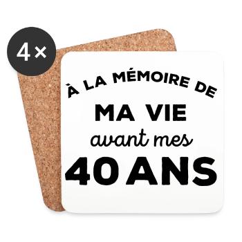 A la mémoire de ma vie avant mes 40 ans - Dessous de verre (lot de 4) - blanc - Devant