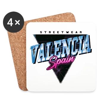 Valencia Spanien Stadt Skyline Vintage Retro - Untersetzer (4er-Set) - Weiß - Vorne