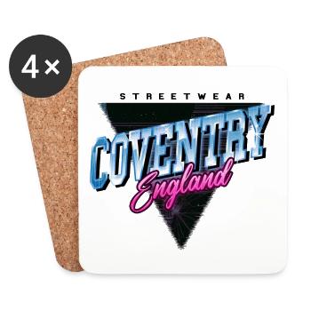 Coventry England UK City Skyline Vintage Retro - Coasters (set of 4) - white - Front