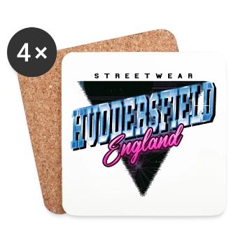 Huddersfield England Stadt Skyline Vintage Retro - Untersetzer (4er-Set) - Weiß - Vorne