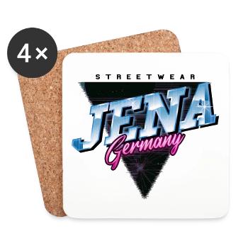 Jena Germany City Skyline Vintage Retro - Coasters (set of 4) - white - Front