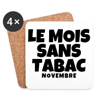 tabac, mois sans tabac, anti tabac - Dessous de verre (lot de 4) - blanc - Devant