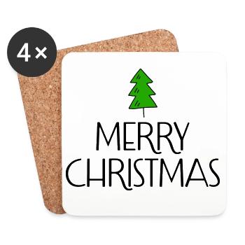 Weihnachten - Untersetzer (4er-Set) - Weiß - Vorne