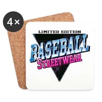 Baseball Sports Police Vintage Retro Streetwear - Dessous de verre (lot de 4) - blanc - Devant