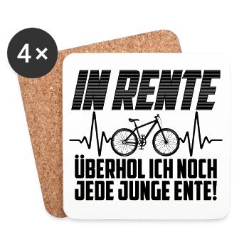 Rente Fahrrad Ente Spruch Rentner - Untersetzer (4er-Set) - Weiß - Vorne