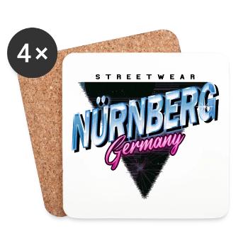 Nuremberg Germany City Skyline Vintage Retro - Coasters (set of 4) - white - Front